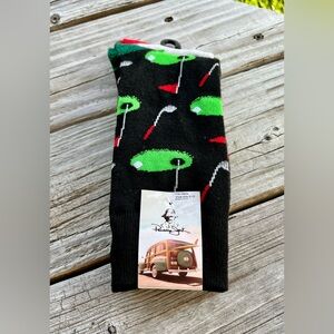 NWT Panama Jack 2 pairs Golf-Themed Black and Gray Socks‎